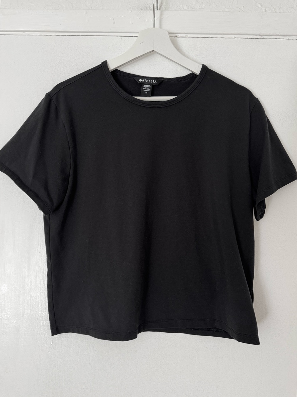Athleta Black Boxy Crewneck Short Sleeve Tee